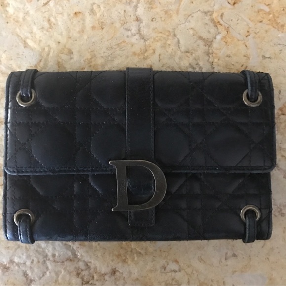 Christian Dior Black Quilted Lambskin Wallet - Picture 1 of 7